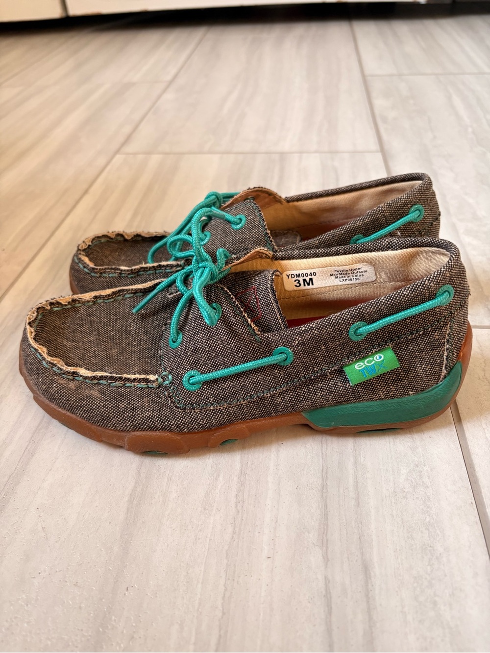 Twisted X Youth Dust & Turquoise ECO Driving Moc 3M youth